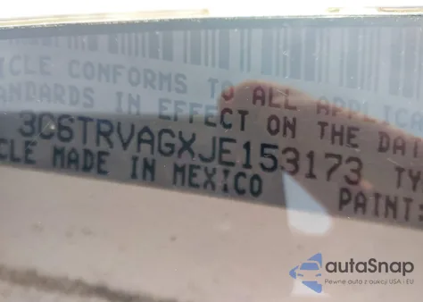 2018 Ram Promaster 1500 Low Roof 136 Wb z USA, uszkodzony, nr VIN 3C6TRVAGXJE153173